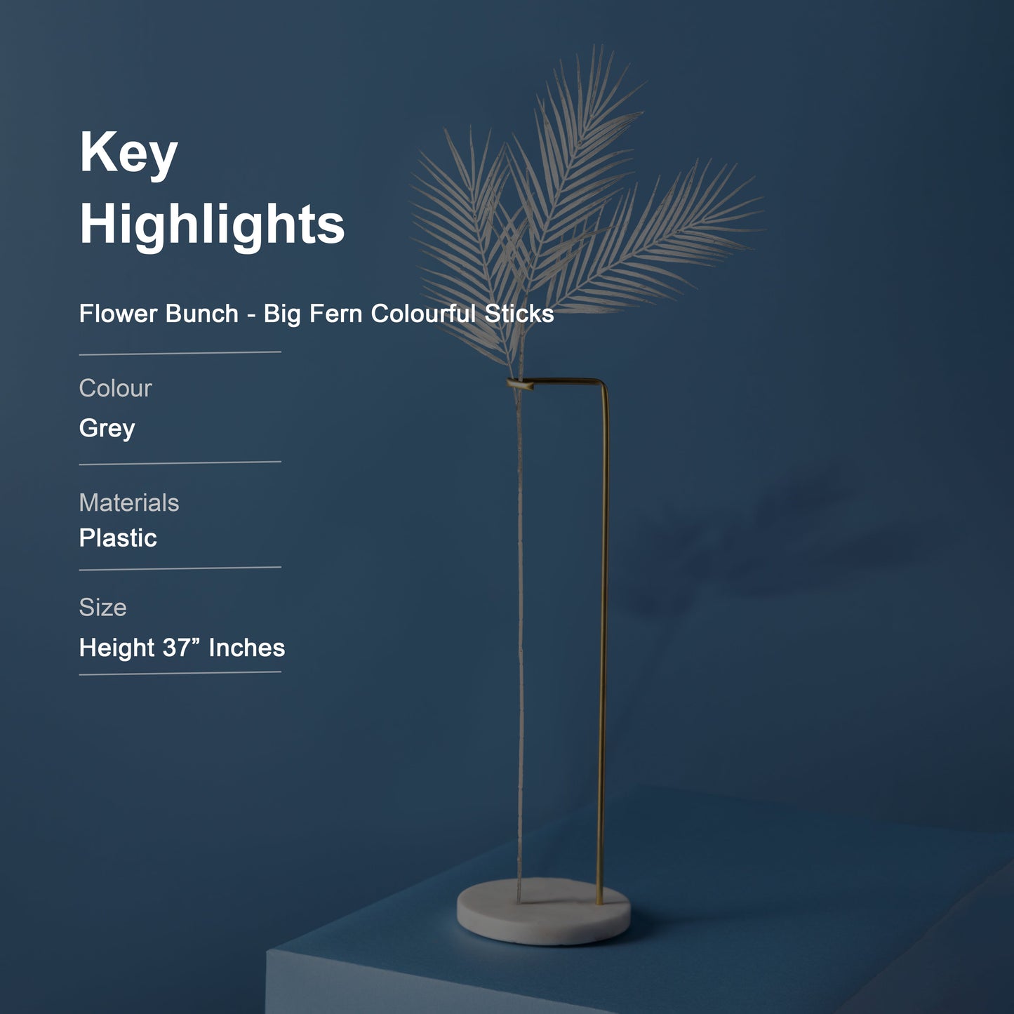 Flower Bunch - Big Fern Grey Sticks