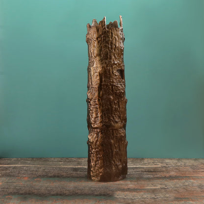 Aluminium Bronze Bark Shape Vase - Large