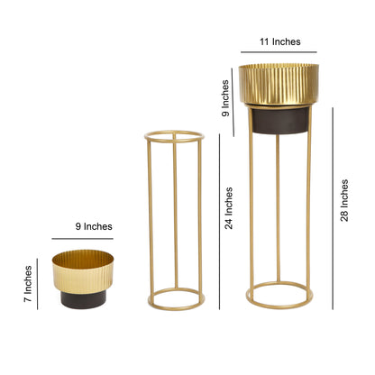 Lined Metal Planter Set of 2